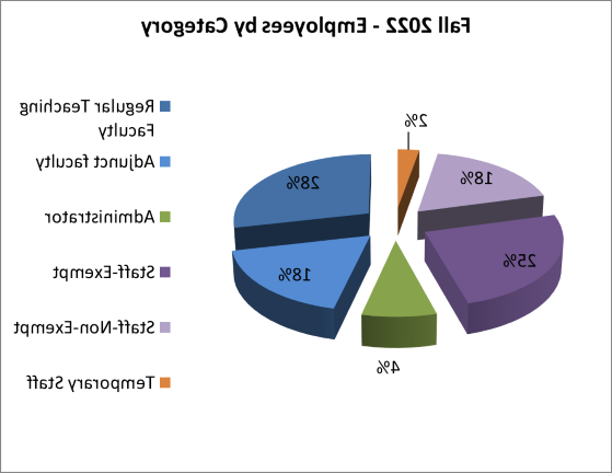 Fall 2022 Employees by category